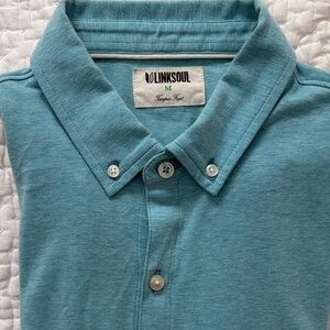 Linksoul Men's Teal Button Down Shirt Medium